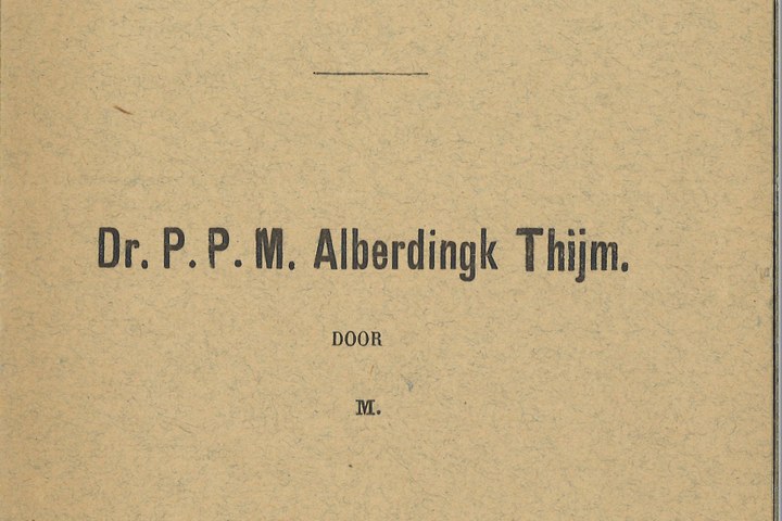 Mapje met persoonlijke herinneringen van de familie Alberdingk Thijm:
boekje "Dr. P.P.M. Alberdingk Thijm" door M.