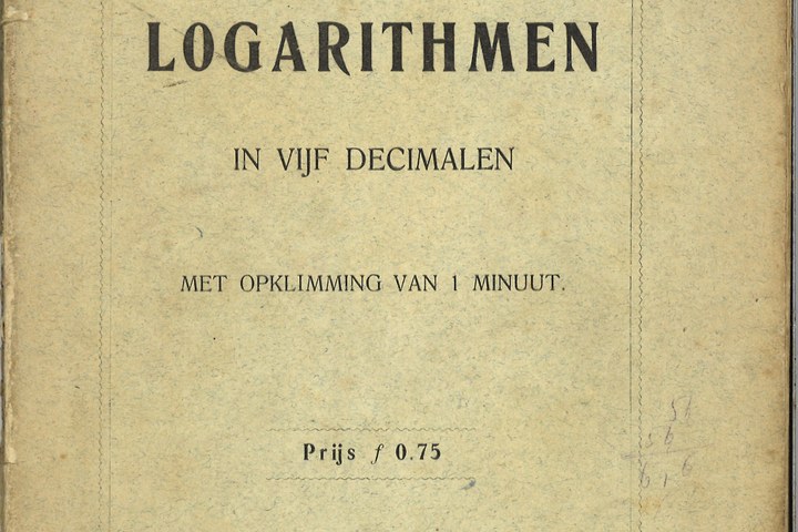 Goniometrische Logarithmen voor hoeken van 0 tot 90 graden met opklimming van 1 minuut