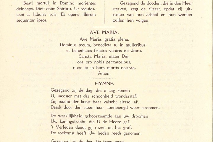 Tekst der liederen, Dr. P.J.H. Cuypers-Herdenking 1827-1927