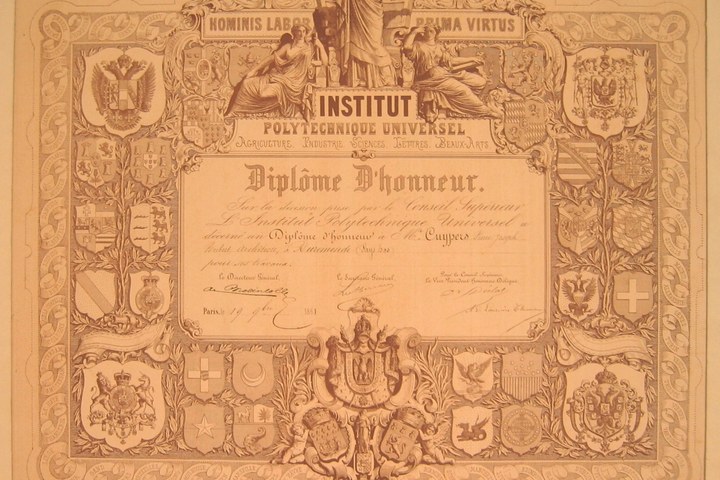 Diplôme d'Honneur van het Institut Polytechnique te Parijs voor P.J.H. Cuypers