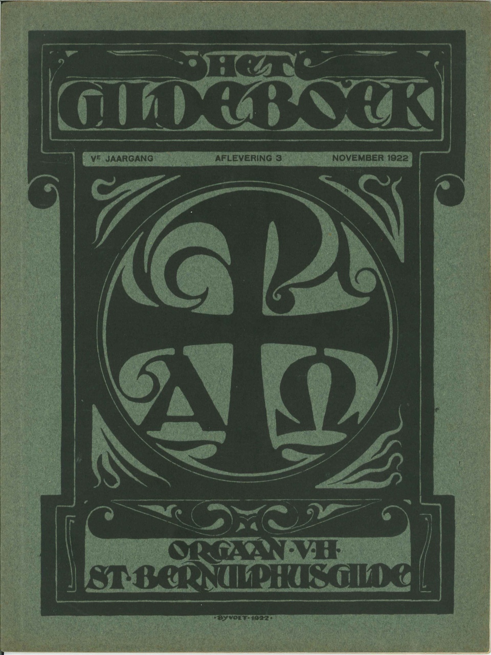 Het GILDEBOEK, orgaan van het St. Bernulphusgilde,  november 1922, aflevering 3 van de 5de jaargang.