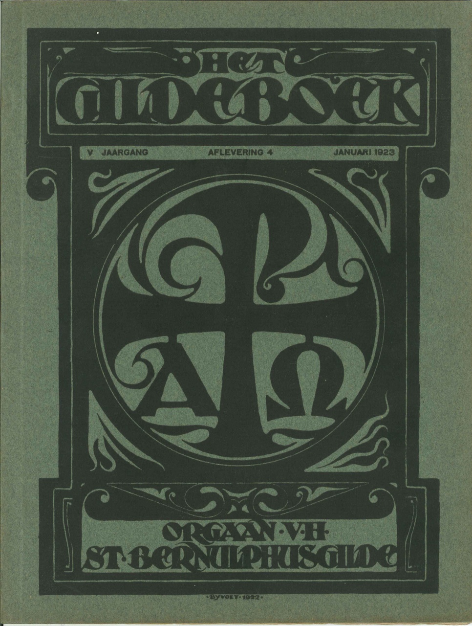 Het GILDEBOEK, orgaan van het St. Bernulphusgilde,  januari 1923, aflevering 4 van de 5de jaargang.