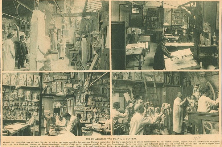 Fotopagina van Cuypers' Werkplaatsen uit Katholieke Illustratie van 12 mei 1917.