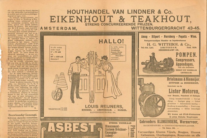 Krant met advertenties en artikelen voor de bouw