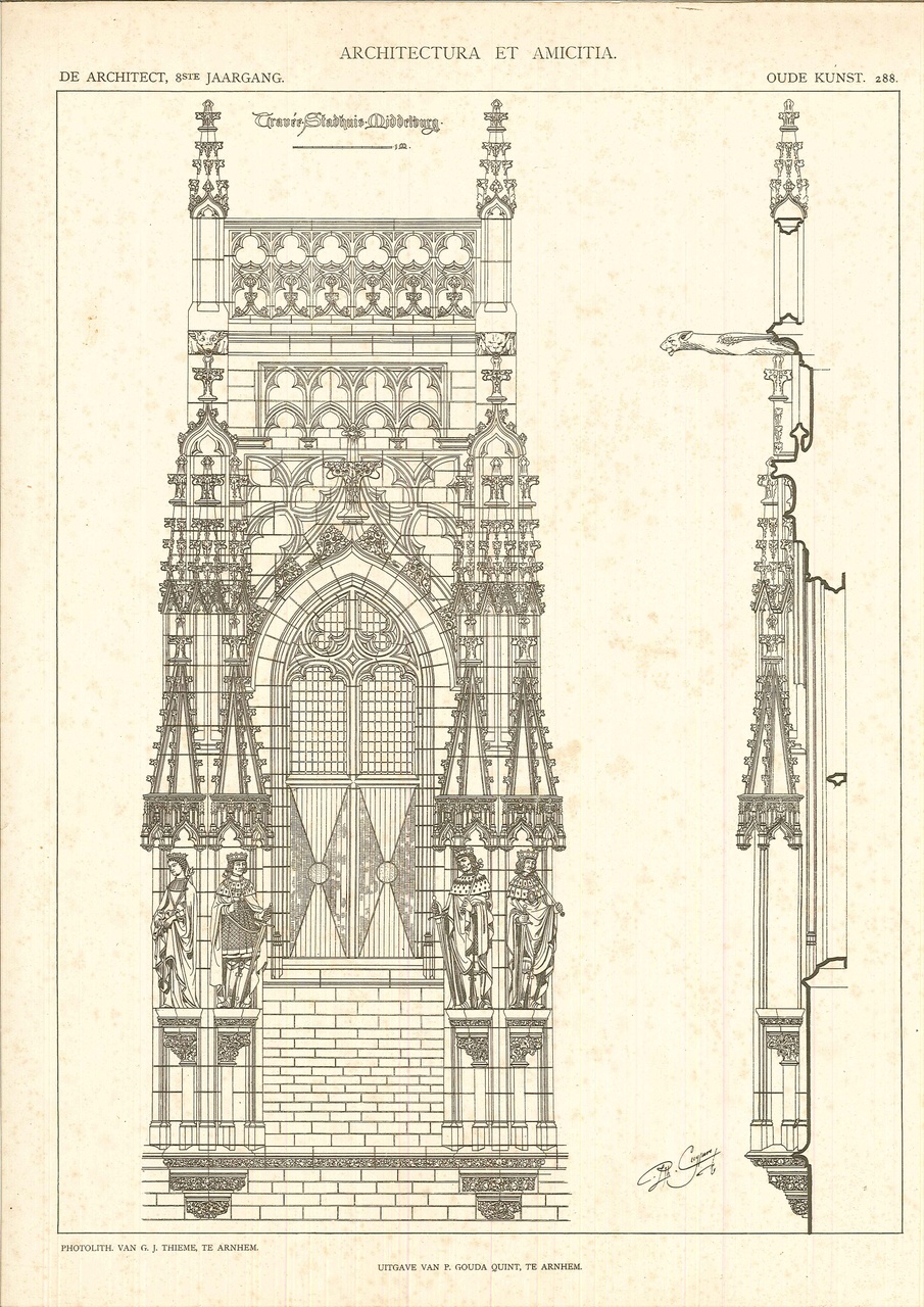 Ontwerptekening Travée Stadhuis Middelburg