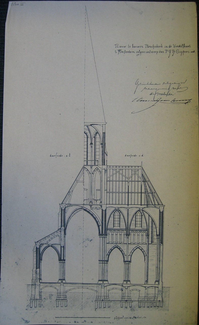 Kopie van een ontwerp voor de H. Hartkerk te bouwen aan de  Vondelstraat te Amsterdam