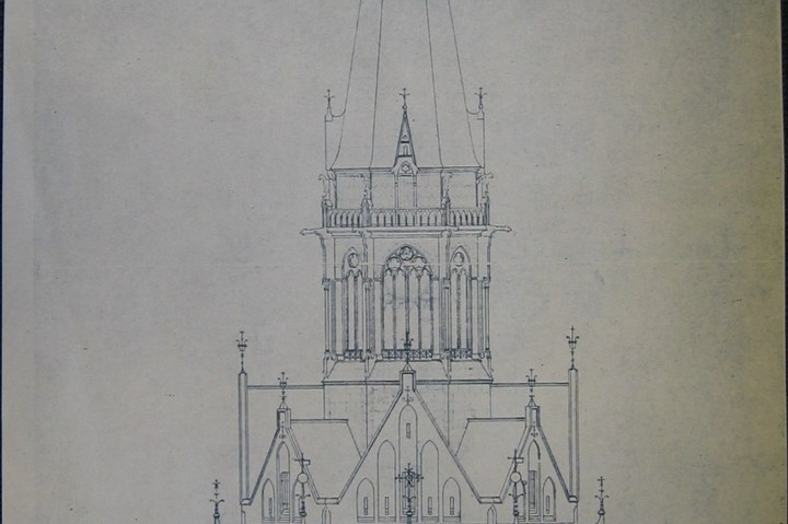 Kopie van een ontwerp voor de H. Hartkerk te bouwen aan de  Vondelstraat te Amsterdam