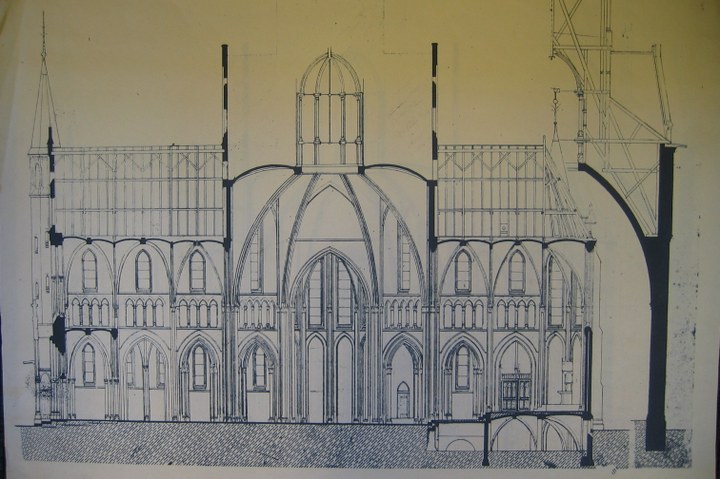 Kopie van een ontwerp van een gedeelte van de H. Hartkerk aan de Vondelstraat te Amsterdam