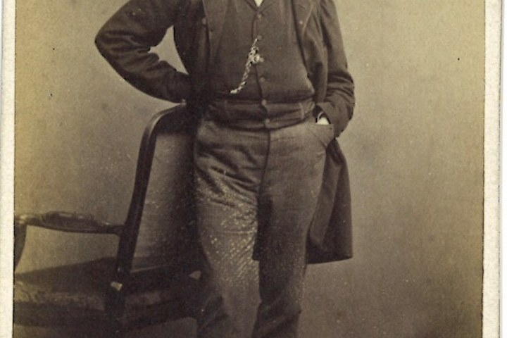 Portretfoto (carte de visite) van Jan Frans Portaels